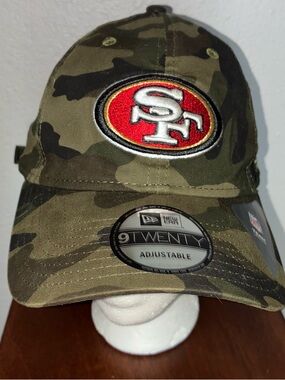 San Francisco 49ers  New Era Camouflage 9twenty Adjustable Hat Unused  NFL RARE